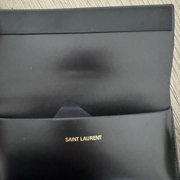 SAINT LAURENT Women's Tortoise Sunglasses with Top Gold Detail & Leather Case - Picture 14 of 16